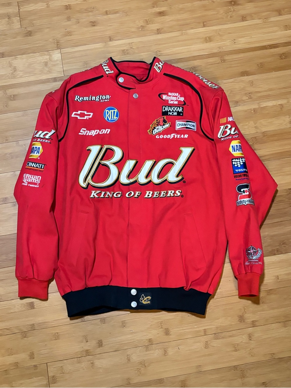 Vintage Dale Earnhardt Jr Budweiser NASCAR Jacket Chase Authentics L Y2K